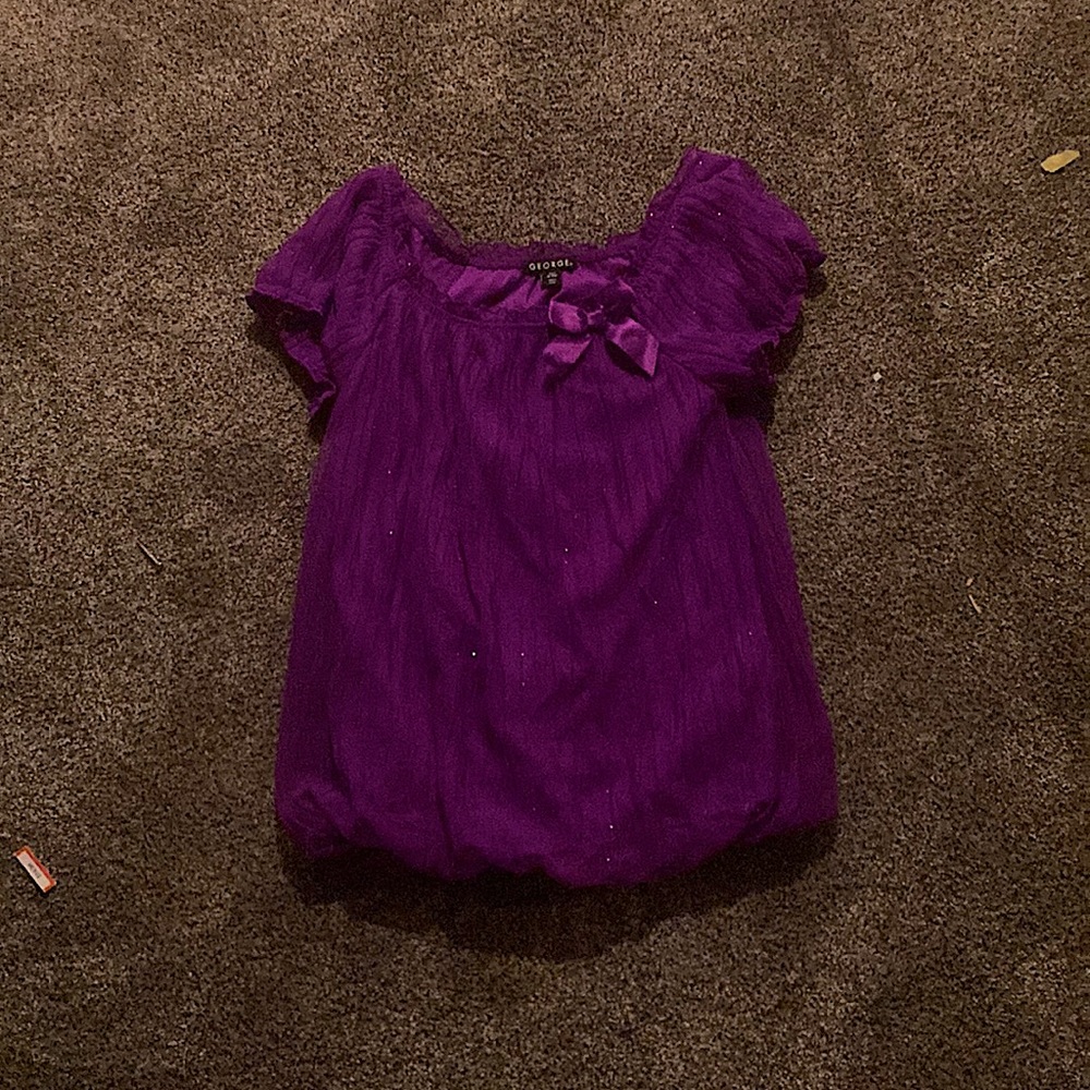 Purple shiny dress